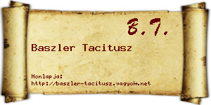 Baszler Tacitusz névjegykártya